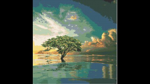 REFLECTIVE TREE Cross Stitch Pattern by Welovit