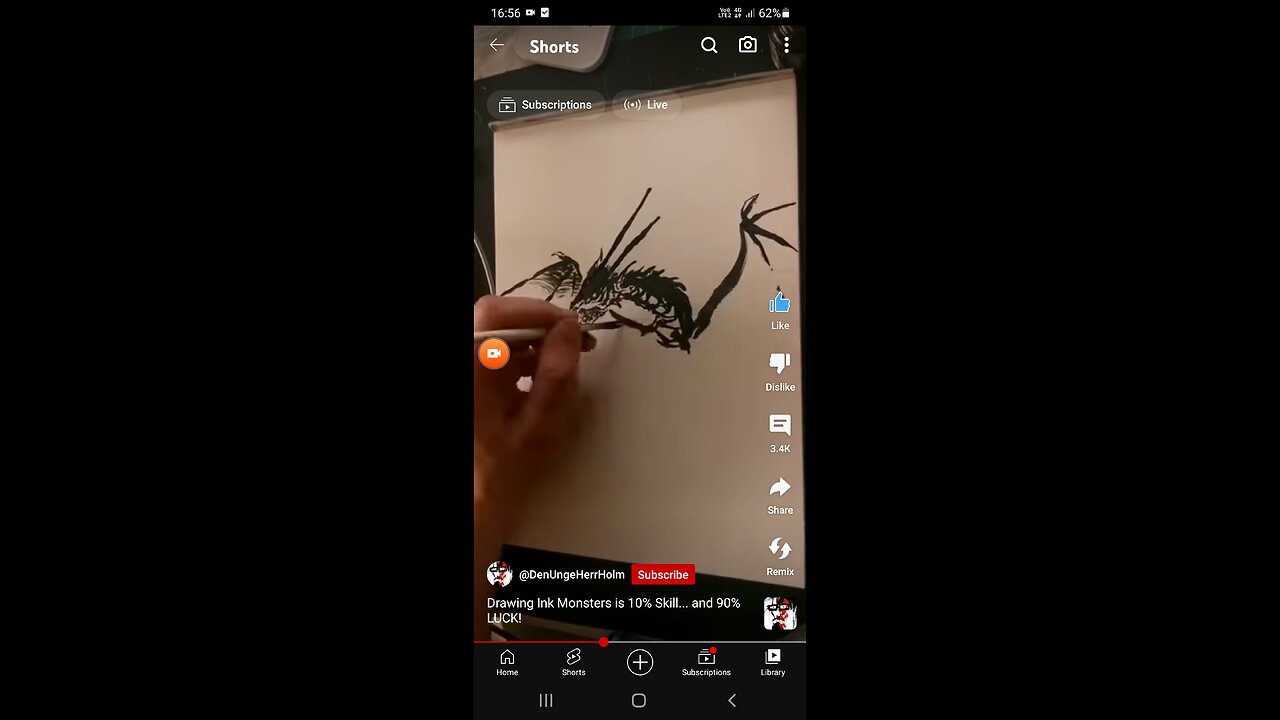 Drawing of dragon monsters with the help of ink