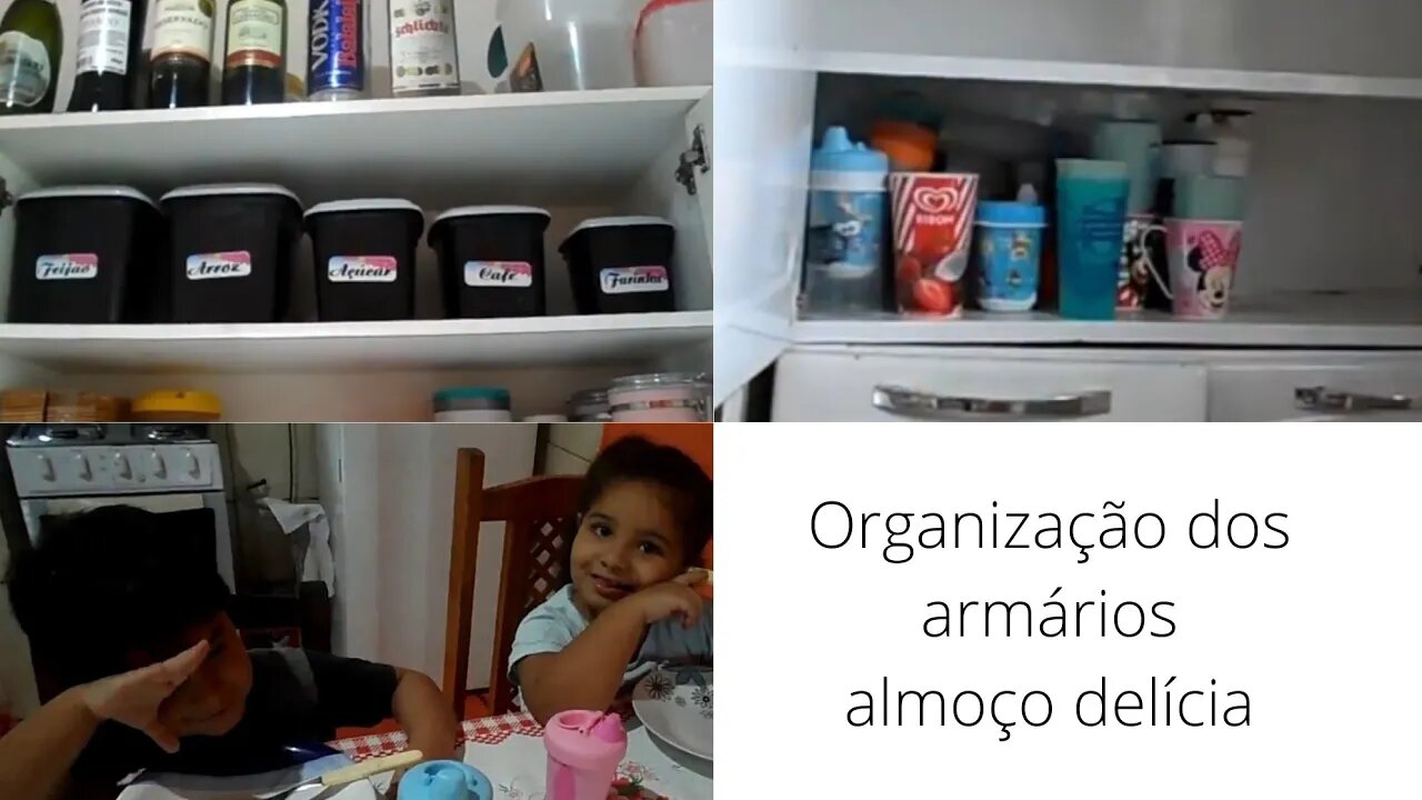 Organização no armário da cozinha -Mini Tour pelos armários- Macarrão de panela de pressão- Domingo