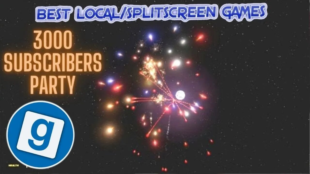 Garrysmod Splitscreen Multiplayer - 3000 Subscribers Firework Party [Gameplay]