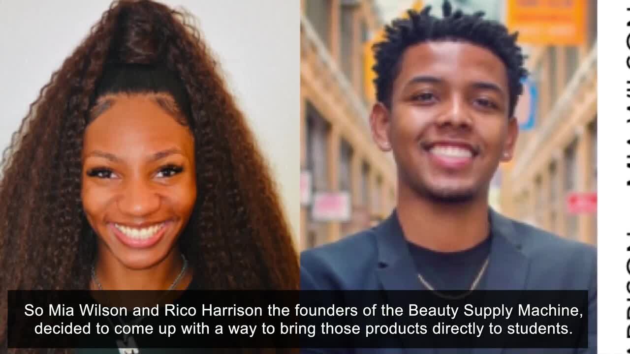 UM students open a vending machine filled with Black hair care products