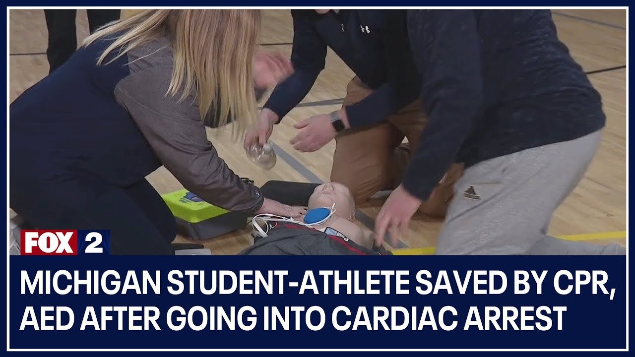 Michigan student-athlete saved after going into sudden cardiac arrest. "Multiple saves this year"