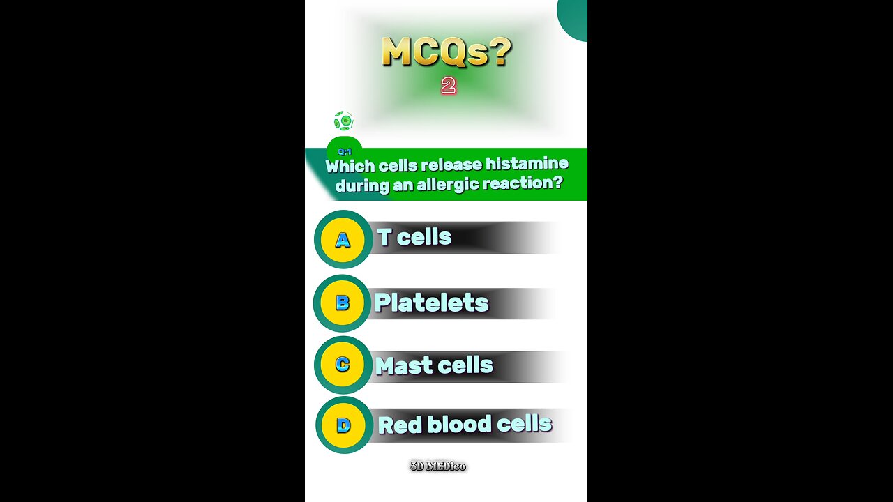 Allergic reaction question answer mcqs #allergy #asthma #mastcell #mcqs 🤧