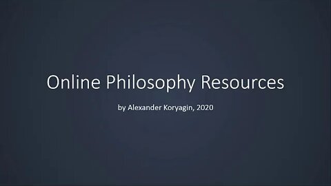 Online Philosophy Resources overview
