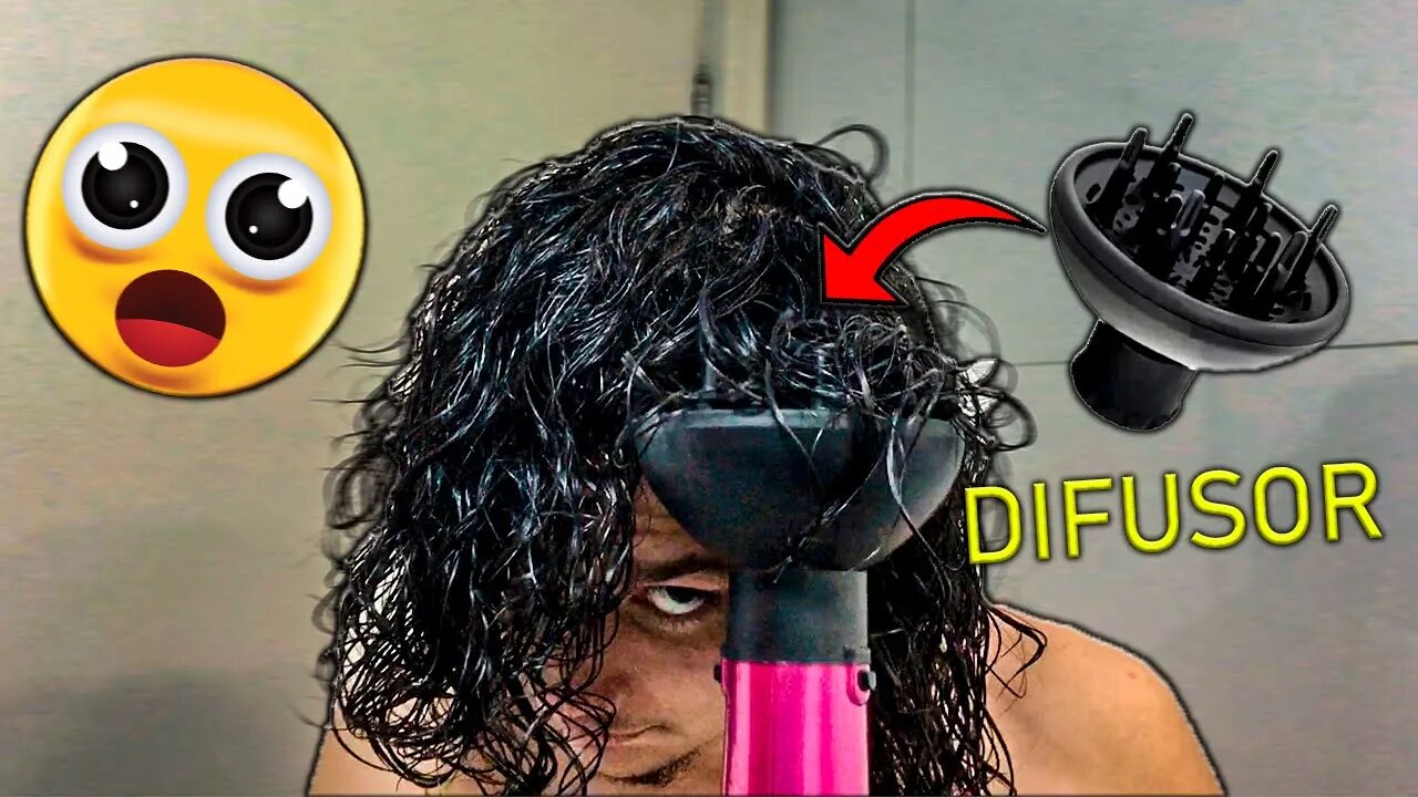 USANDO DIFUSOR EM CABELO ONDULADO (definição total!)😱