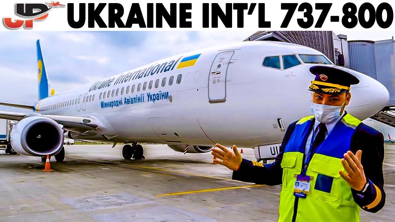 In the Cockpit UKRAINE INT'L Boeing 737-800 Departing Kiev