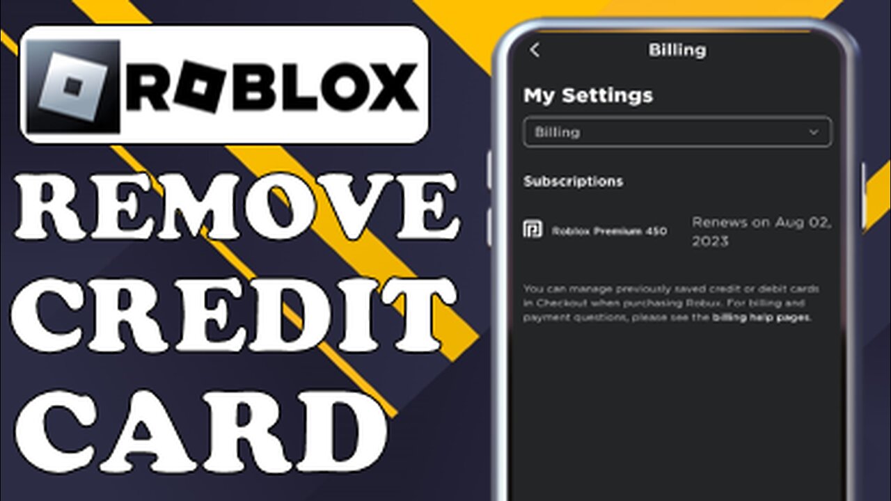 HOW TO REMOVE CREDIT CARD FROM ROBLOX