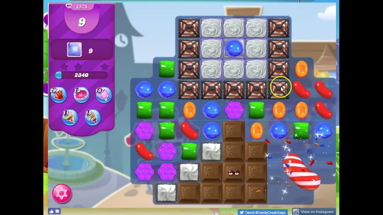 Candy Crush Level 2575 Audio Talkthrough, 2 Stars 0 Boosters