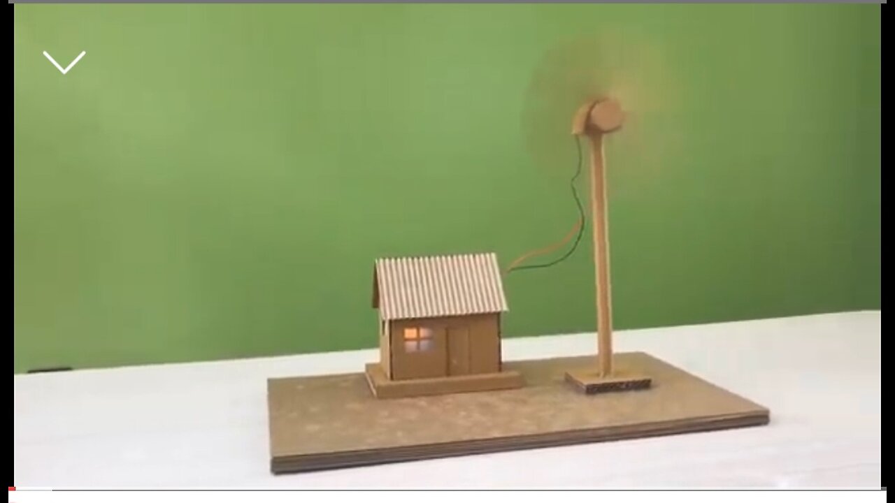 How to make working model of a wind turbine from cardboard | school project