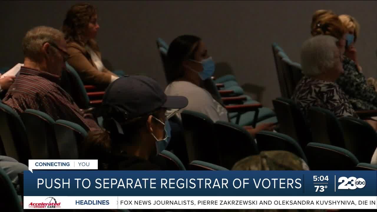 Push to separate registrar of voters