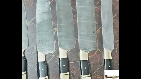 Damascus Steel Knives set in Massachusetts #shorts #knives #knife #handmadeknives