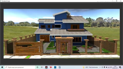 projeto 3d casa modelo europeu