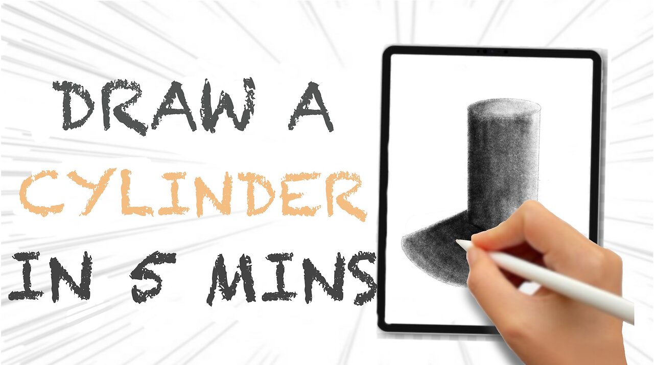 Easy step-by-step tutorial of how to draw a cylinder in 5 minutes