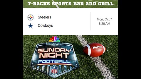 T-Backs Sports Bar and Grill Sports Schedule and quesadilla special for Monday Oct 07, 2024