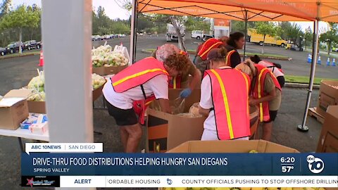 Drive-thru food distributions helping San Diegans