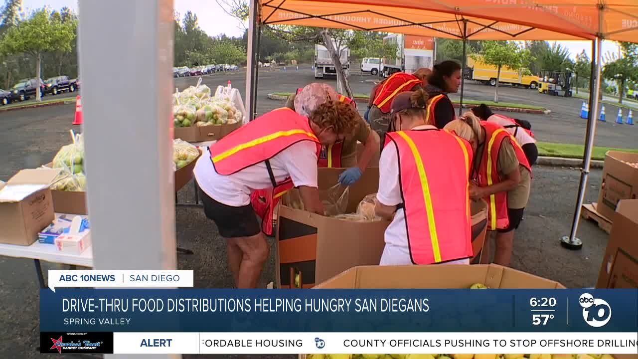Drive-thru food distributions helping San Diegans