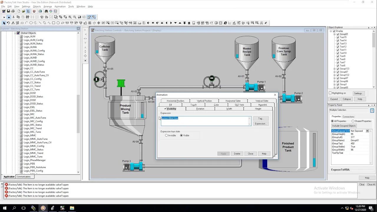 FactoryTalk View Studio Site Edition | Building Simple Graphic With Animation | Batching PLC Day 11