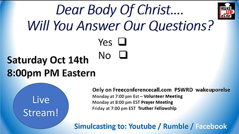 Dear Body Of Christ….Will You Answer Our Questions?