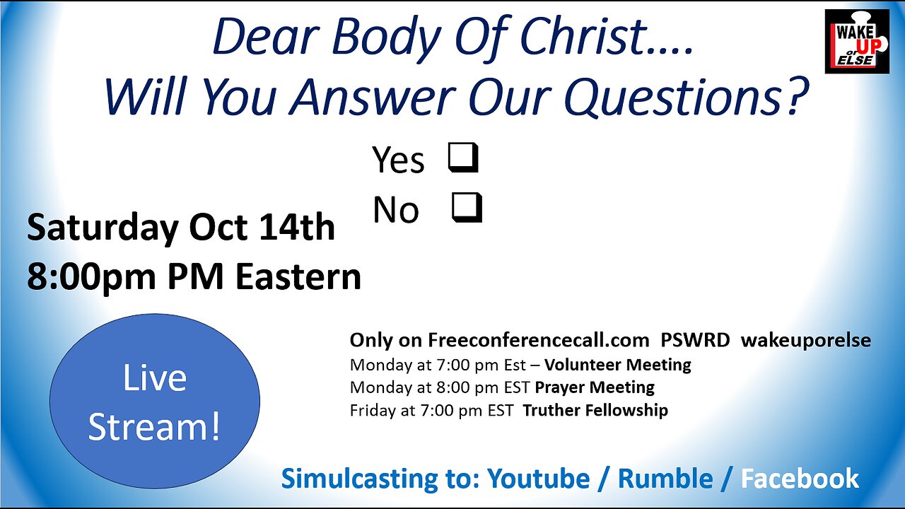 Dear Body Of Christ….Will You Answer Our Questions?