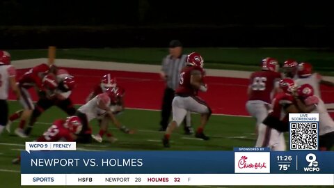 Holmes beats Newport, 32-28
