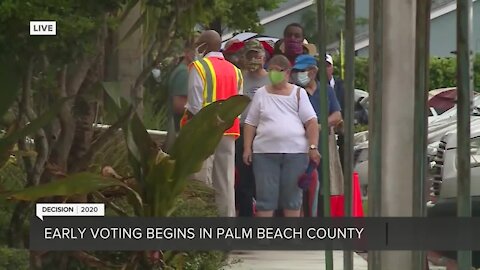 Early voters line up to cast ballot in Palm Beach County