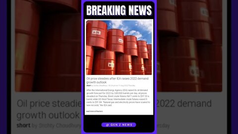 Latest News: Oil price steadies after IEA raises 2022 demand growth outlook #shorts #news