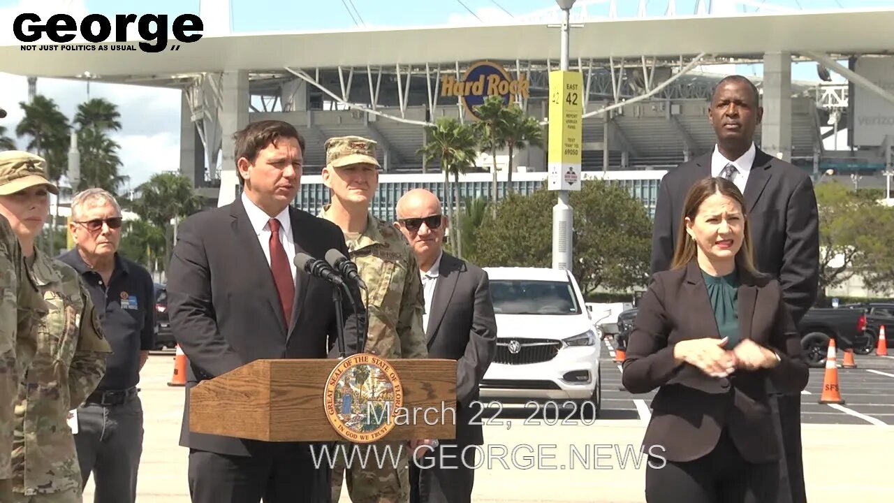 Governor Ron DeSantis's COVID-19 Press Conference at Hard Rock Stadium, Part 1, MARCH 22, 2020