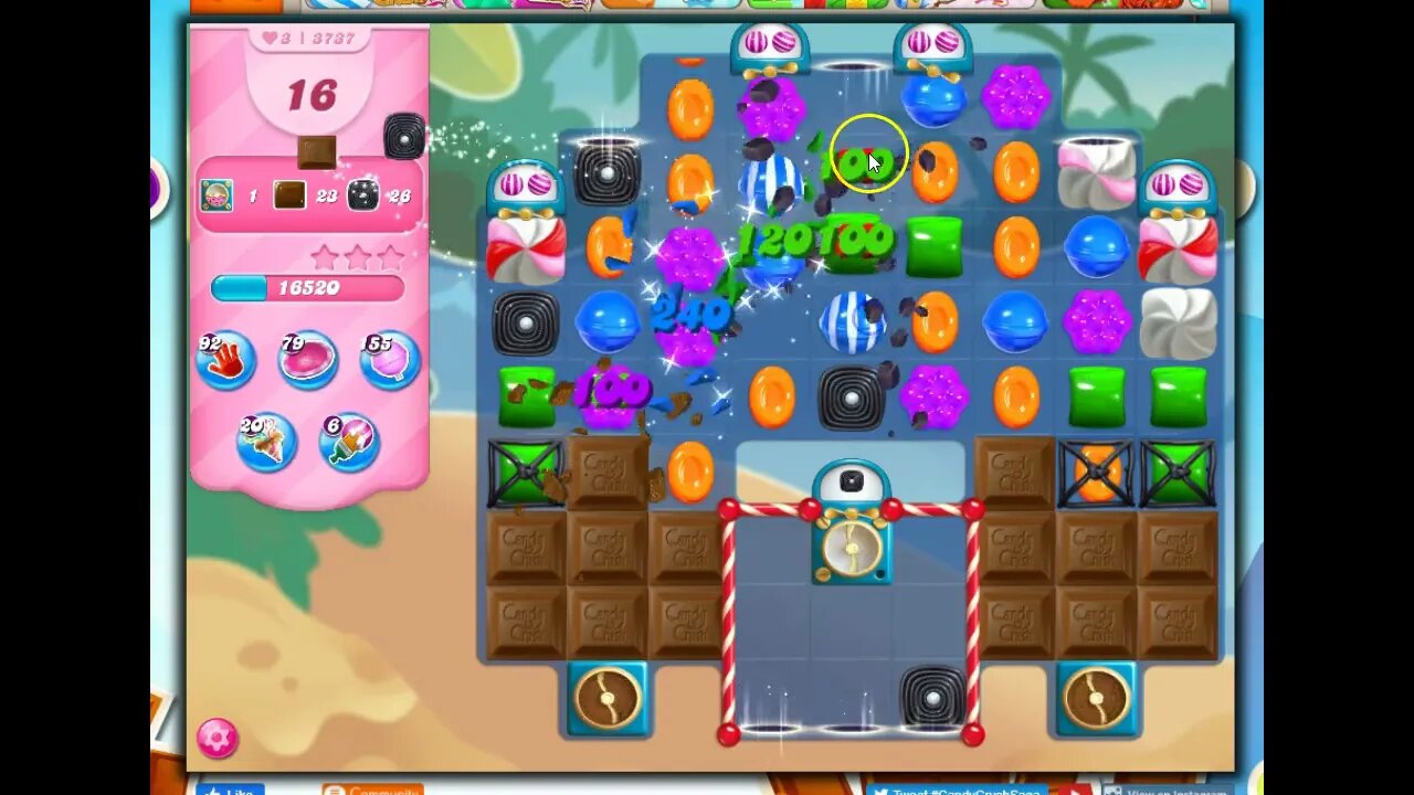 Candy Crush Level 3737 Talkthrough, 24 Moves 0 Boosters