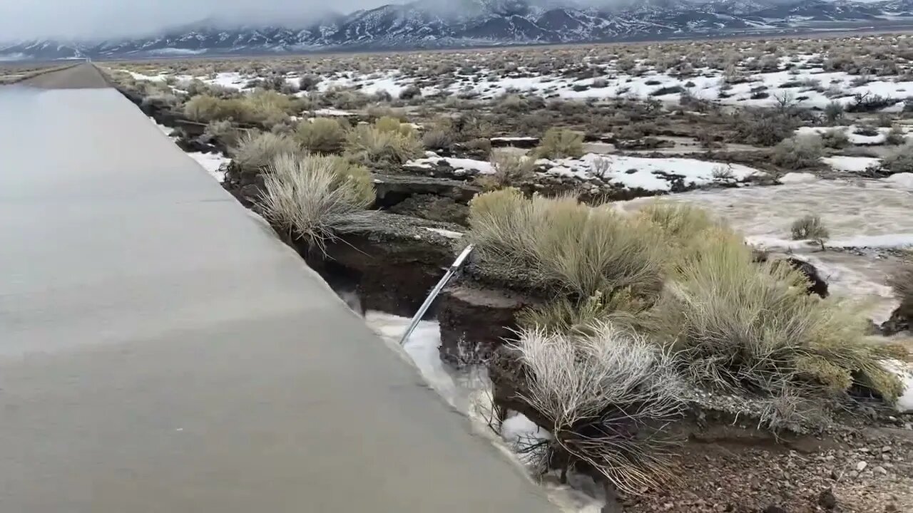 Spring runoff flooding the High Desert of rural Nevada. Storm water can be harvested in the desert.