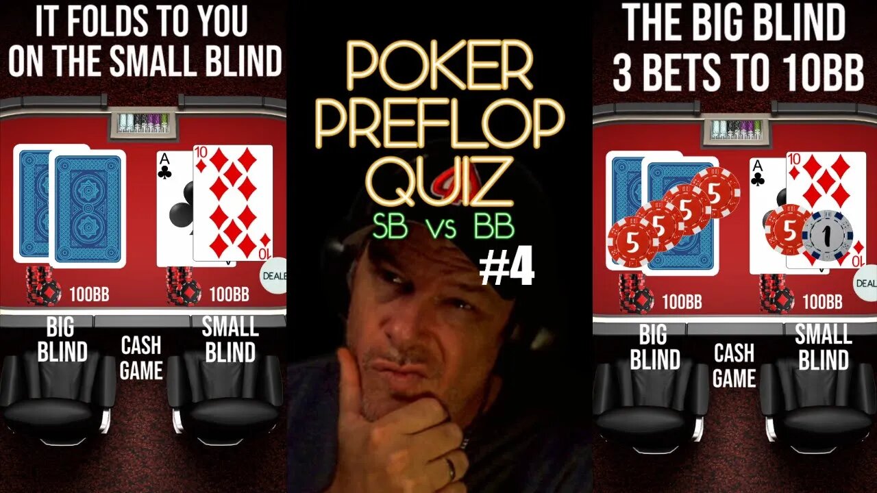 POKER PREFLOP QUIZ - SB VS. BB #4 - RAISE, CALL OR FOLD?