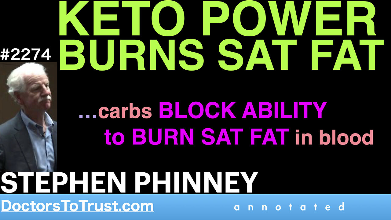 STEPHEN PHINNEY t6 | KETO POWER BURNS SAT FAT …carbs block ability to burn sat fat in blood