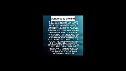 endures to the end