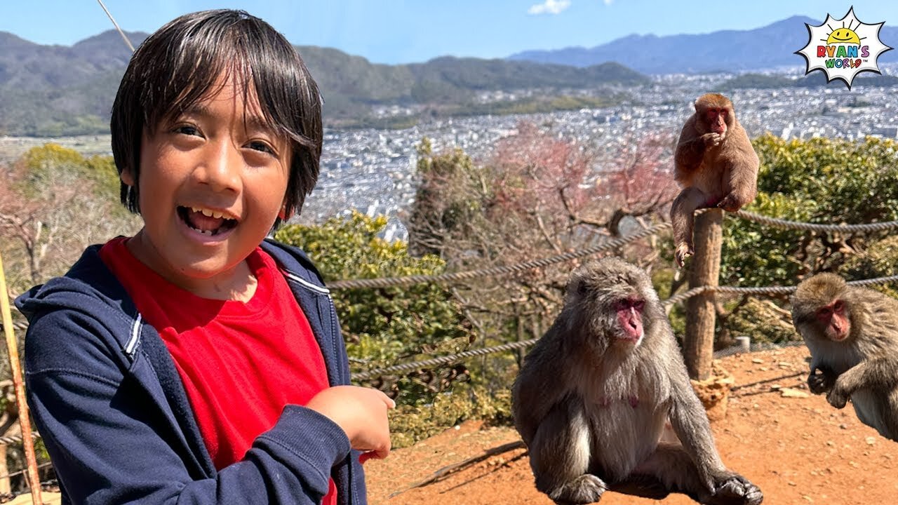 Ryan visits a Real life Monkey Park!