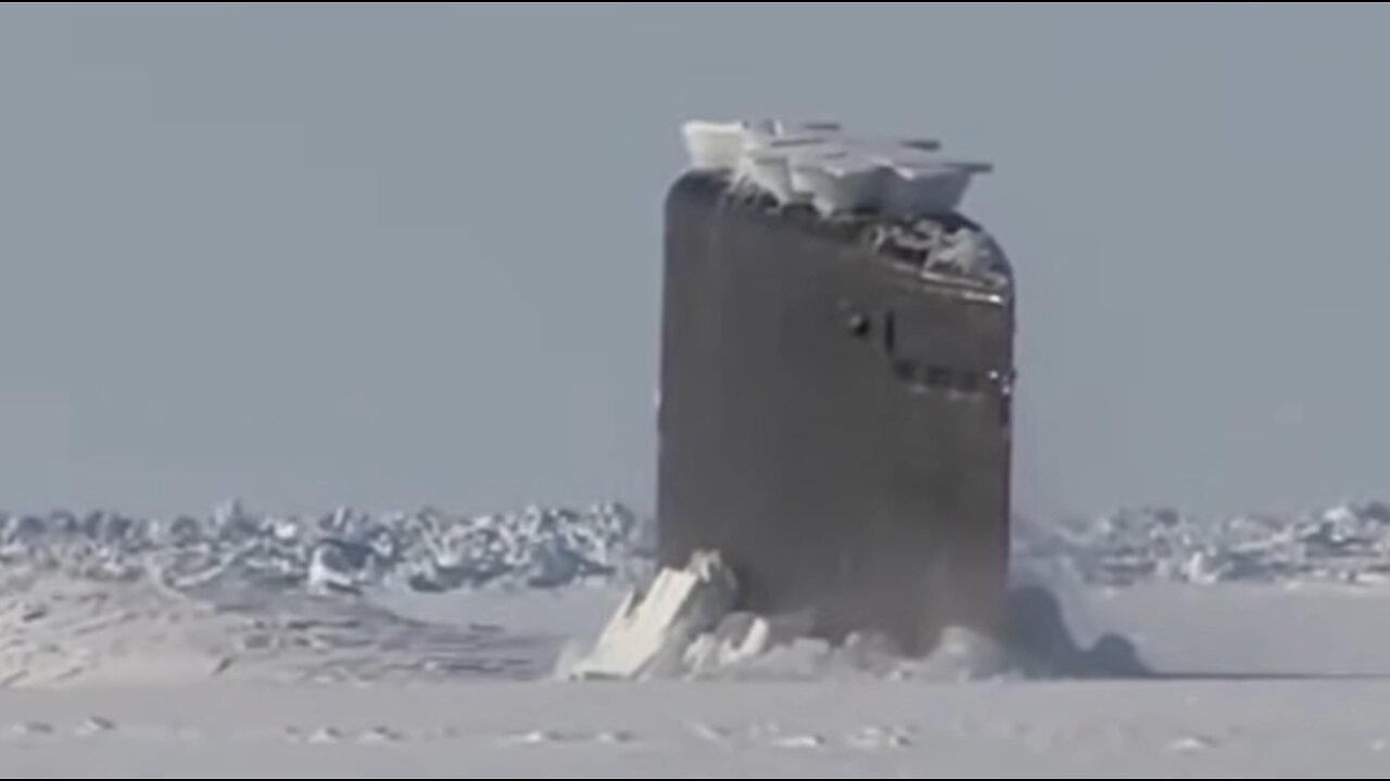 Giant Submarine Breaks Through Ice