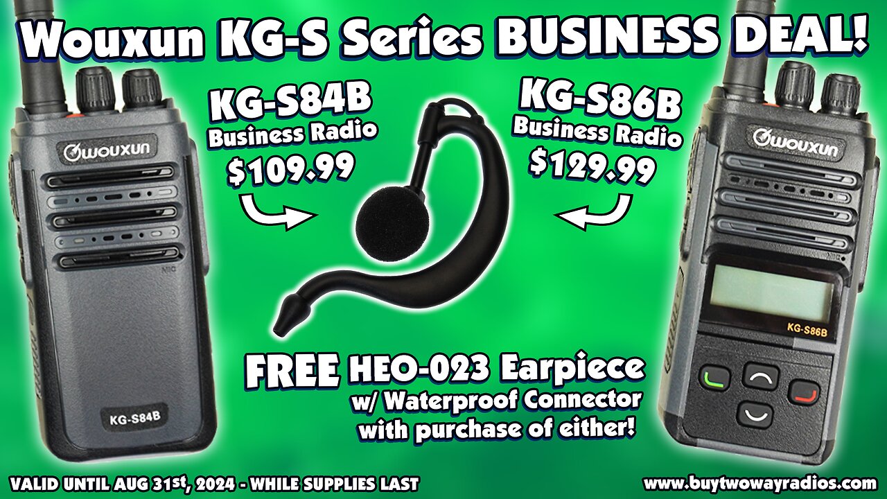 Grab a FREE Earpiece when you purchase one of these Wouxun business radios!