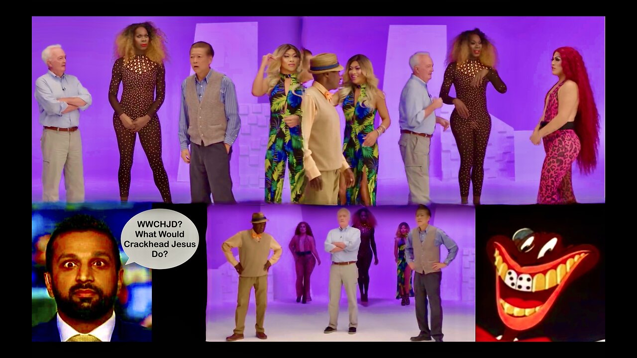Pussified White Man Subservient Asian And Black White Supremacist Meet Three Chicks With Dicks On TV