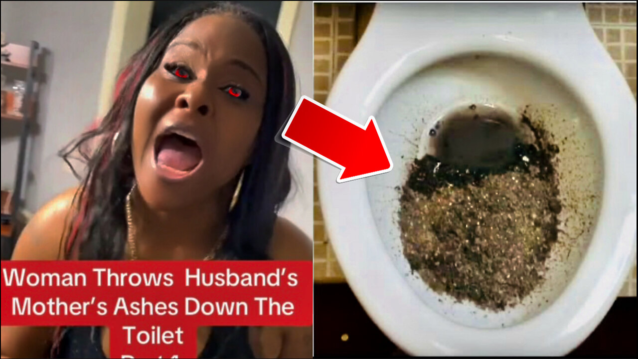 woman throws husband's mother's ashes down the toilet & He BREAKS DOWN IN TEARS.