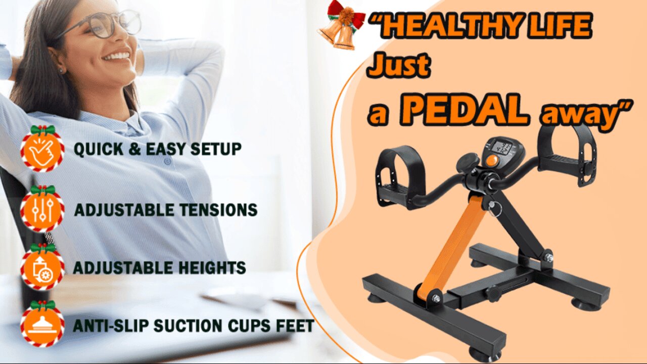 Mini Exercise Bike TODO Pedal Exerciser Foot Peddler Portable Therapy Bicycle with Digital Monitor