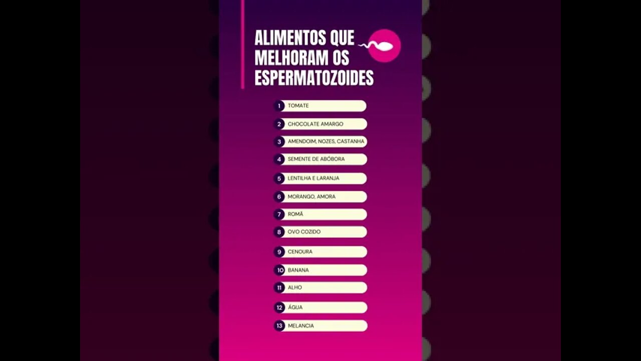 13 Alimentos que melhoram os espermatozoides para fecundação😱