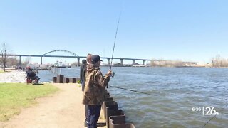 Fishermen enjoy a beautiful day for the start of the general fishing season