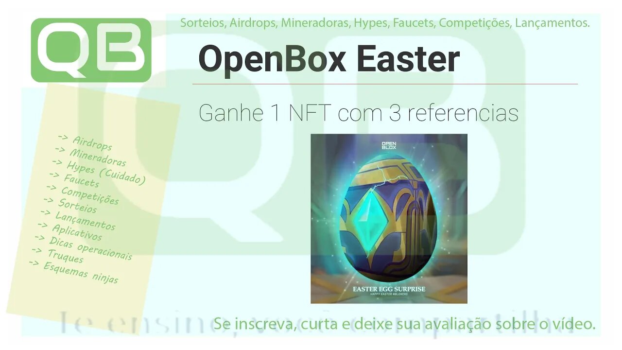 Airdrop - OpenBox Easter - Basta se inscrever e convidar 3 amigos.