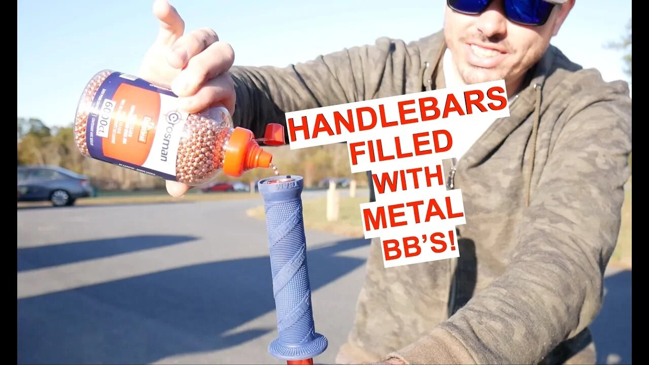 Filling my BMX HANDLEBARS with 3,000 Metal BB's!