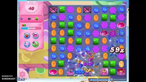 Candy Crush Level 1476 Audio Talkthrough, 3 Stars 0 Boosters
