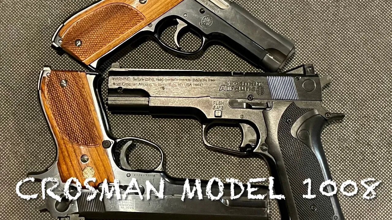 Crosman model 1008 co2 .177 pellet pistol first look and first shots smith and Wesson model 52