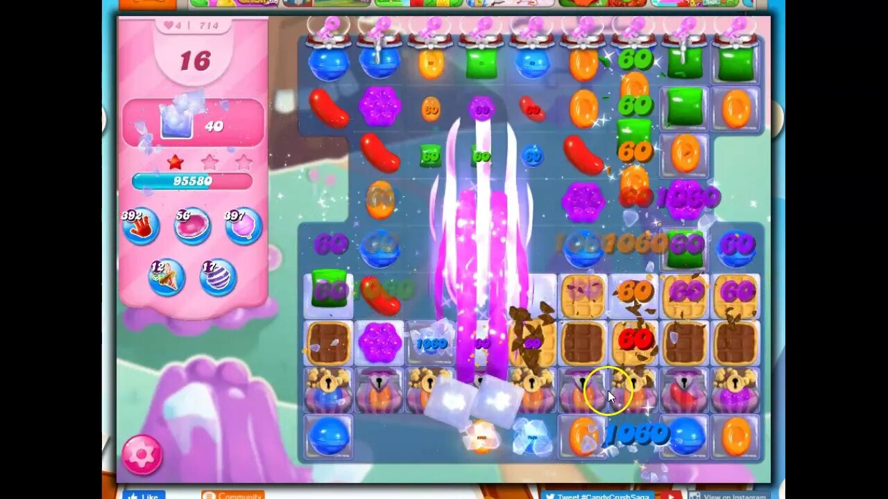 Candy Crush Level 714 Audio Talkthrough, 25 Moves 0 Boosters