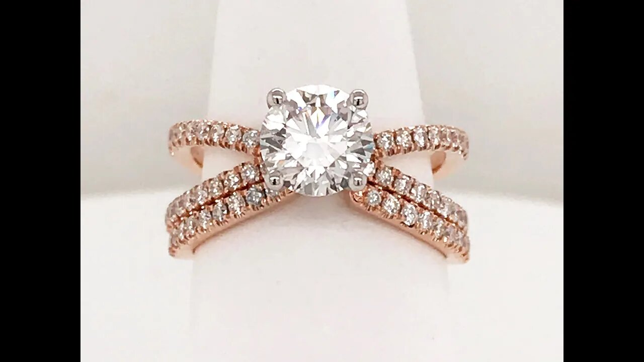 Gorgeous custom 14k rose gold lab-grown diamond bridal set