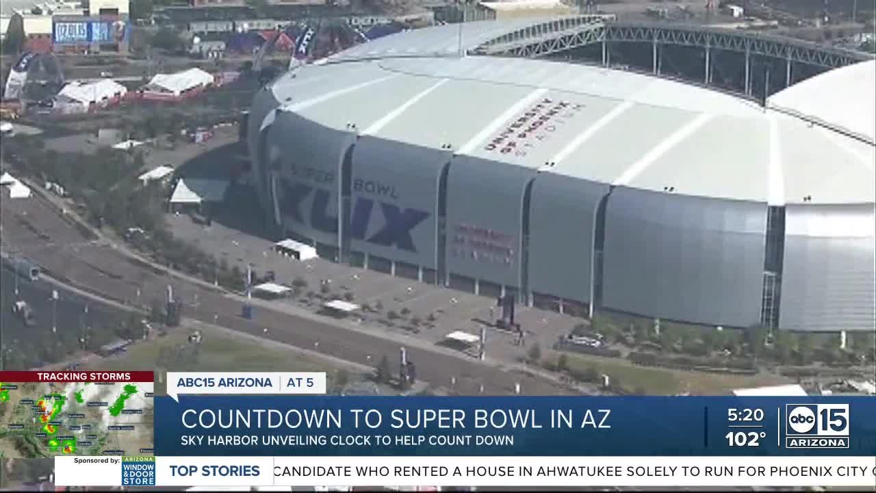 Super Bowl countdown clock unveiled at Sky Harbor Airport!