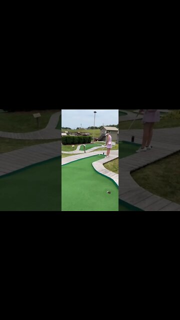 Hitting my ball in Mini Putt