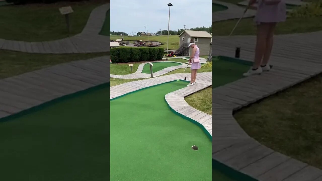 Hitting my ball in Mini Putt