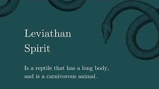 Be aware of the Leviathan spirit! The marine kingdom!